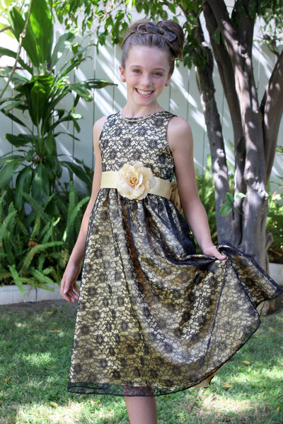 Elegant Floral Lace Overlay Dresses