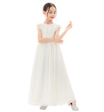 Ruffle Chiffon Flower Girl Dresses for Special Occasions Junior Pageants Communion Baptism Gowns 822