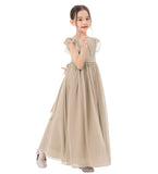 Ruffle Chiffon Flower Girl Dresses for Special Occasions Junior Pageants Communion Baptism Gowns 822