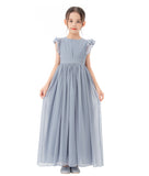 Ruffle Chiffon Flower Girl Dresses for Special Occasions Junior Pageants Communion Baptism Gowns 822