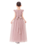Ruffle Chiffon Flower Girl Dresses for Special Occasions Junior Pageants Communion Baptism Gowns 822