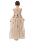 Ruffle Chiffon Flower Girl Dresses for Special Occasions Junior Pageants Communion Baptism Gowns 822