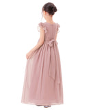 Ruffle Chiffon Flower Girl Dresses for Special Occasions Junior Pageants Communion Baptism Gowns 822