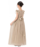 Ruffle Chiffon Flower Girl Dresses for Special Occasions Junior Pageants Communion Baptism Gowns 822