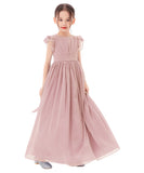 Ruffle Chiffon Flower Girl Dresses for Special Occasions Junior Pageants Communion Baptism Gowns 822