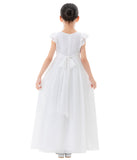 Ruffle Chiffon Flower Girl Dresses for Special Occasions Junior Pageants Communion Baptism Gowns 822