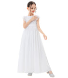 Ruffle Chiffon Flower Girl Dresses for Special Occasions Junior Pageants Communion Baptism Gowns 822