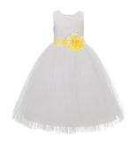 Ivory Floral Lace Heart Cutout Flower Girl Dress Communion Baptism Junior Bridesmaid Dress 172T(1)