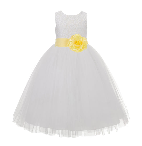 Ivory Floral Lace Heart Cutout Flower Girl Dress Communion Baptism Junior Bridesmaid Dress 172T(1)