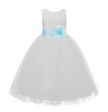 Ivory Floral Lace Heart Cutout Flower Girl Dress Communion Baptism Junior Bridesmaid Dress 172T(5)