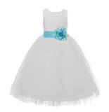 Ivory Floral Lace Heart Cutout Flower Girl Dress Communion Baptism Junior Bridesmaid Dress 172T(4)