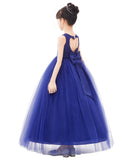 Floral Lace Heart Cutout Flower Girl Dresses for Wedding Pageants Junior Bridesmaid Gown 172noFT