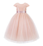 Cap Sleeves Sequin Formal Flower Girl Dress Father Daughter Dance Recital Gown Birthday Party 211(2)