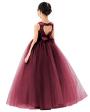 Satin Heart Cutout Tulle Flower Girl Dresses Pretty Princess Ballroom Dance Recital Junior Prom 247