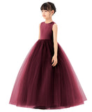 Satin Heart Cutout Tulle Flower Girl Dresses Pretty Princess Ballroom Dance Recital Junior Prom 247