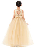 Satin Heart Cutout Tulle Flower Girl Dresses Pretty Princess Ballroom Dance Recital Junior Prom 247