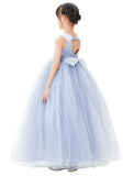Satin Heart Cutout Tulle Flower Girl Dresses Pretty Princess Ballroom Dance Recital Junior Prom 247