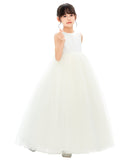Satin Heart Cutout Tulle Flower Girl Dresses Pretty Princess Ballroom Dance Recital Junior Prom 247