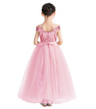 Off The Shoulder Sequin Flower Girl Dress Junior Pageant Gown Photoshoot Dresses for Toddlers 322