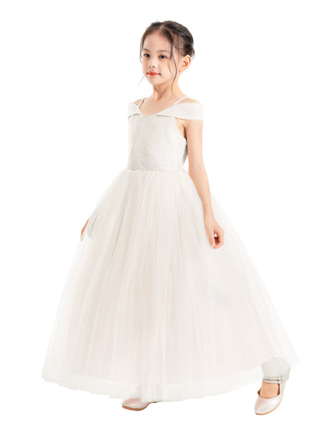 Off The Shoulder Sequin Flower Girl Dress Junior Pageant Gown Photoshoot Dresses for Toddlers 322