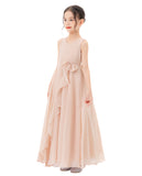 Ruffle Trim Chiffon Flower Girl Dress Pretty Princess Special Events Birthday Party Ballroom 324