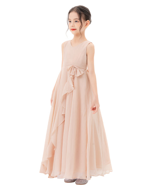 Ruffle Trim Chiffon Flower Girl Dress Pretty Princess Special Events Birthday Party Ballroom 324