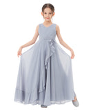 Ruffle Trim Chiffon Flower Girl Dress Pretty Princess Special Events Birthday Party Ballroom 324