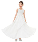 Ruffle Trim Chiffon Flower Girl Dress Pretty Princess Special Events Birthday Party Ballroom 324