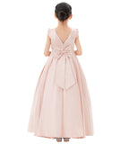 Satin V-Back Dress with Rhinestone for Special Occasions Beauty Pageants Junior Bridesmaids 326