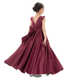 Satin V-Back Dress with Rhinestone for Special Occasions Beauty Pageants Junior Bridesmaids 326