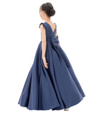 Satin V-Back Dress with Rhinestone for Special Occasions Beauty Pageants Junior Bridesmaids 326