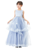 Heart Cutout Ruffle Skirt Flower Girl Dress Junior Bridesmaid Wedding Reception Birthday Party 329
