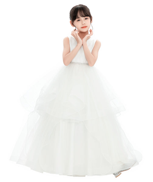 Heart Cutout Ruffle Skirt Flower Girl Dress Junior Bridesmaid Wedding Reception Birthday Party 329