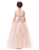 Illusion Lace Flower Girl Dress Communion Baptism Christening Ballroom Recital Evening Gown 331