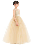 Illusion Lace Flower Girl Dress Communion Baptism Christening Ballroom Recital Evening Gown 331