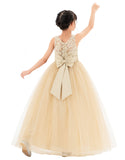 Illusion Lace Flower Girl Dress Communion Baptism Christening Ballroom Recital Evening Gown 331