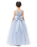 Illusion Lace Flower Girl Dress Communion Baptism Christening Ballroom Recital Evening Gown 331