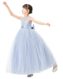 Illusion Lace Flower Girl Dress Communion Baptism Christening Ballroom Recital Evening Gown 331