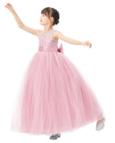 Illusion Lace Flower Girl Dress Communion Baptism Christening Ballroom Recital Evening Gown 331