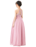 Lace Back Halter Flower Girl Dresses Formal Photoshoot Evening Gown Beauty Pageant Wedding Gown 332