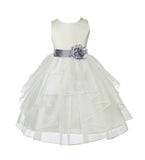 Ivory Shimmering Organza Flower Girl Dress Wedding Junior Bridesmaid Pageant Special Events 4613S(4)