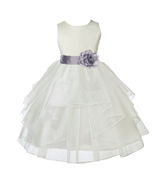 Ivory Shimmering Organza Flower Girl Dress Wedding Junior Bridesmaid Pageant Special Events 4613S(4)