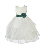 Ivory Shimmering Organza Flower Girl Dress Wedding Junior Bridesmaid Pageant Special Events 4613S(4)