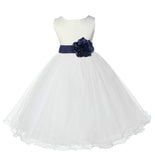 Ivory Formal Wedding Pageant Special Occasions Rattail Edge Tulle Flower Girl Dress 829T(5)