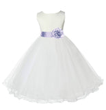 Ivory Formal Wedding Pageant Special Occasions Rattail Edge Tulle Flower Girl Dress 829S(5)