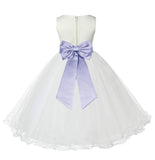Ivory Formal Wedding Pageant Special Occasions Rattail Edge Tulle Flower Girl Dress 829T(4)