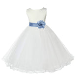 Ivory Formal Wedding Pageant Special Occasions Rattail Edge Tulle Flower Girl Dress 829S(4)