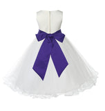 Ivory Formal Wedding Pageant Special Occasions Rattail Edge Tulle Flower Girl Dress 829S(4)