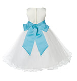 Ivory Formal Wedding Pageant Special Occasions Rattail Edge Tulle Flower Girl Dress 829S(4)