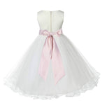 Ivory Formal Wedding Pageant Special Occasions Rattail Edge Tulle Flower Girl Dress 829S(5)